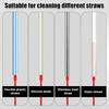 2Pcs Silicone Straw Brushes Food Grade BPA Free Portable Reusable Bendable Extra Long Straw Cleaning Brushes