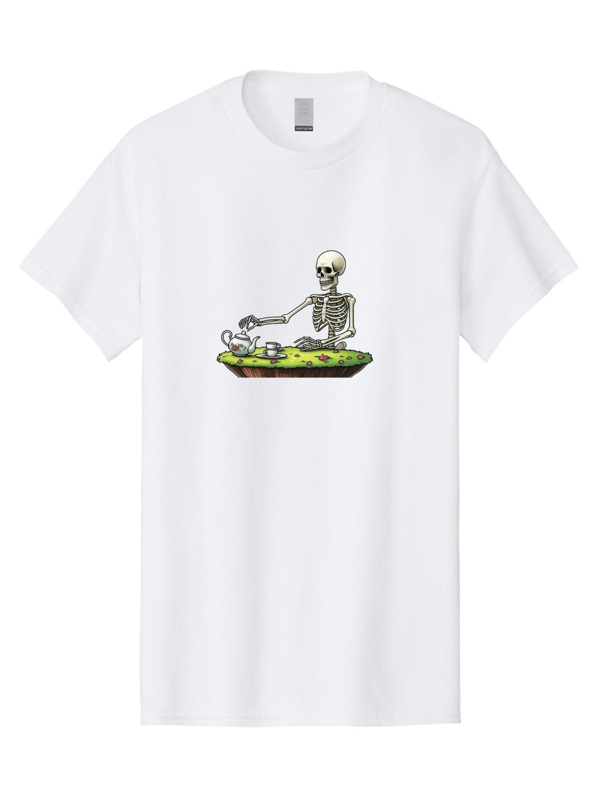 Skeleton-Tea Mens Graphic Tee,100% Cotton,Casual Summer Wear S