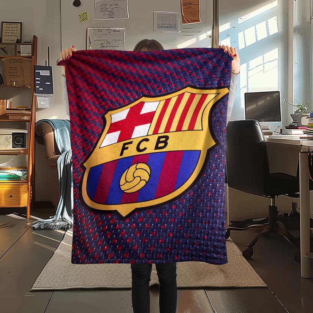 Barcelona team logo,pattern Flannel Blanket, High quality Comfortable for All Seasons, Home Decor, Warmth and Comfort, Perfect for Gifts.