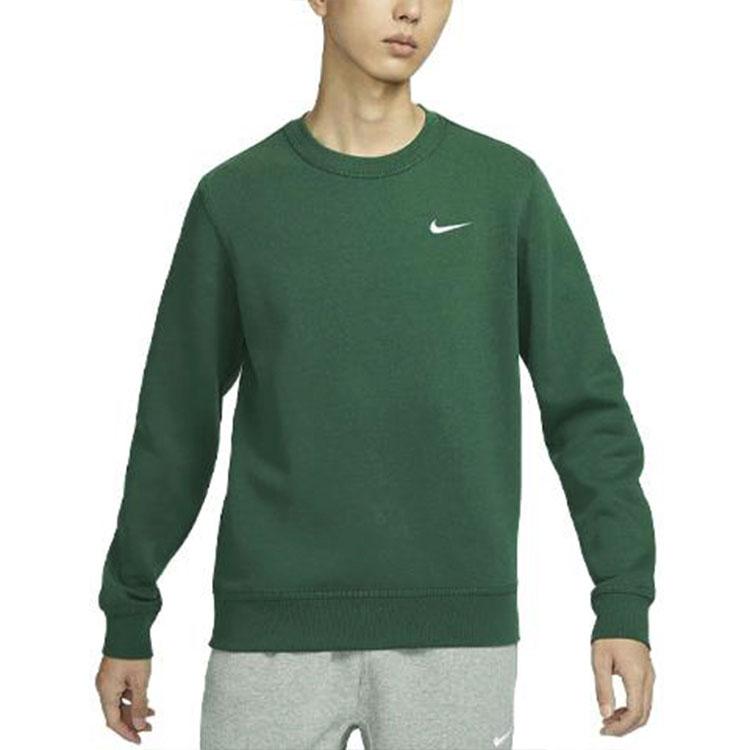Nike Club Fleece Solid Logo Crew Neck Sweatshirt Men Tops Green 623459-341