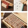 A96I-Alphabet Letter Number 36 Pcs Small Wooden Rubber Stamps In A Wooden Box For Card Making Multipurpose Wood Stamp