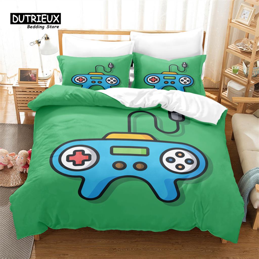 Cartoon Game Machine Bedding Set, 3Pcs Duvet Cover Set, Soft Comfortable Breathable Duvet Cover, For Bedroom Guest Room Decor