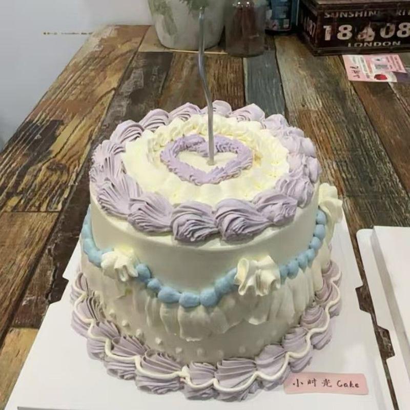 Korean Retro Decorated Small Fresh Simulation Birthday Cake Model Plastic Decoration Showcase Sample Display Photography Props