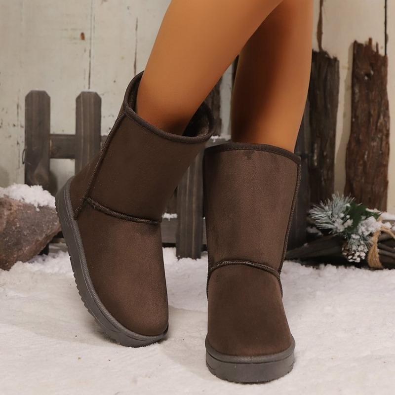 Winter Schneestiefel Damen Rutschfest Lässiger Damenschuh Warme Plüsch Mid-Calf Stiefel Lang Botas Mujer Weibliche Stiefeletten