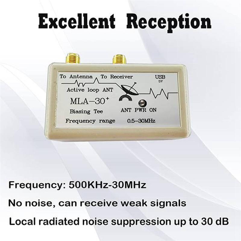 MLA-30+ Plus 0.5-30MHz Ring Active Receive Antenna SDR Loop Antenna Low Noise Medium Short Wave Radio Short Wave(BNC)