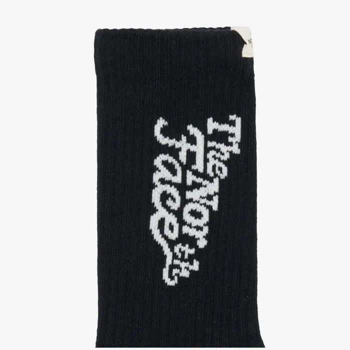 NY4MS01M White Label Lettering Socks BLACK