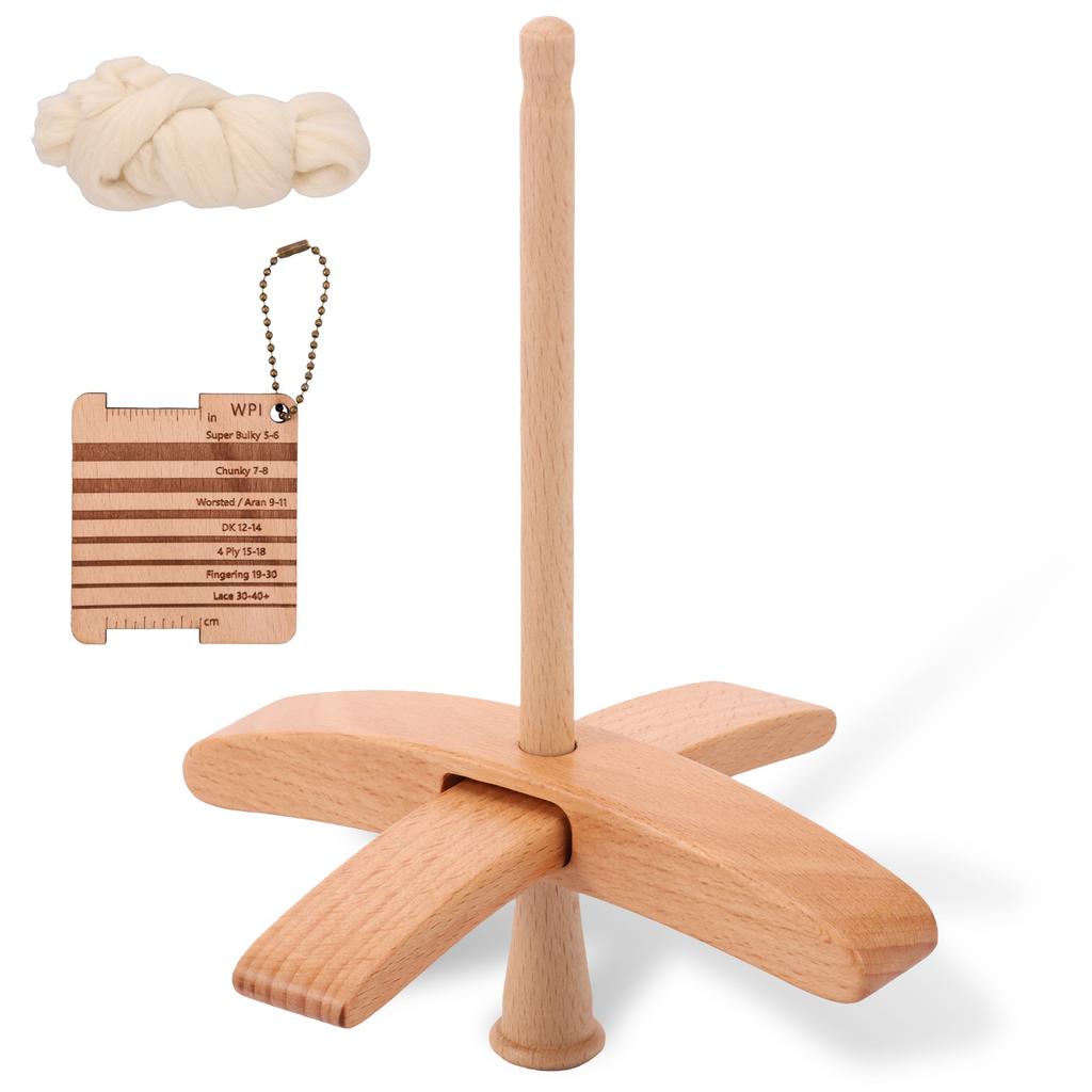 Drewniany turecki wrzeciono do przędzenia odpinane do robienia włóczki rękodzielnicy tureckie wrzeciono z instrukcją akcesoria do narzędzi dziewiarskich i szydełkowych