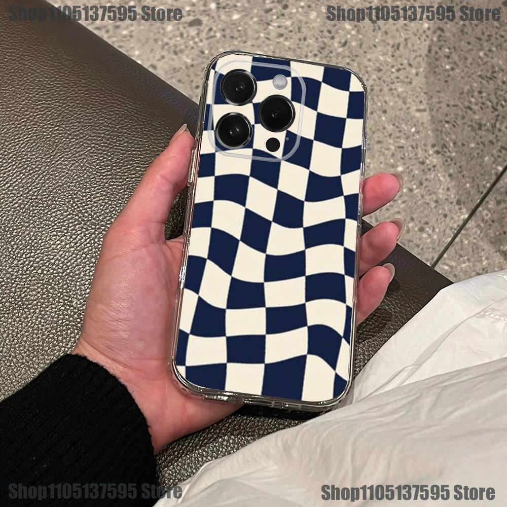 checkerboard checked chess board Phone Case For iPhone 17,16,15,14,13,12,11 Pro,Max,Plus,X,XS,XR,SE4 Mini Transparent Soft Cover