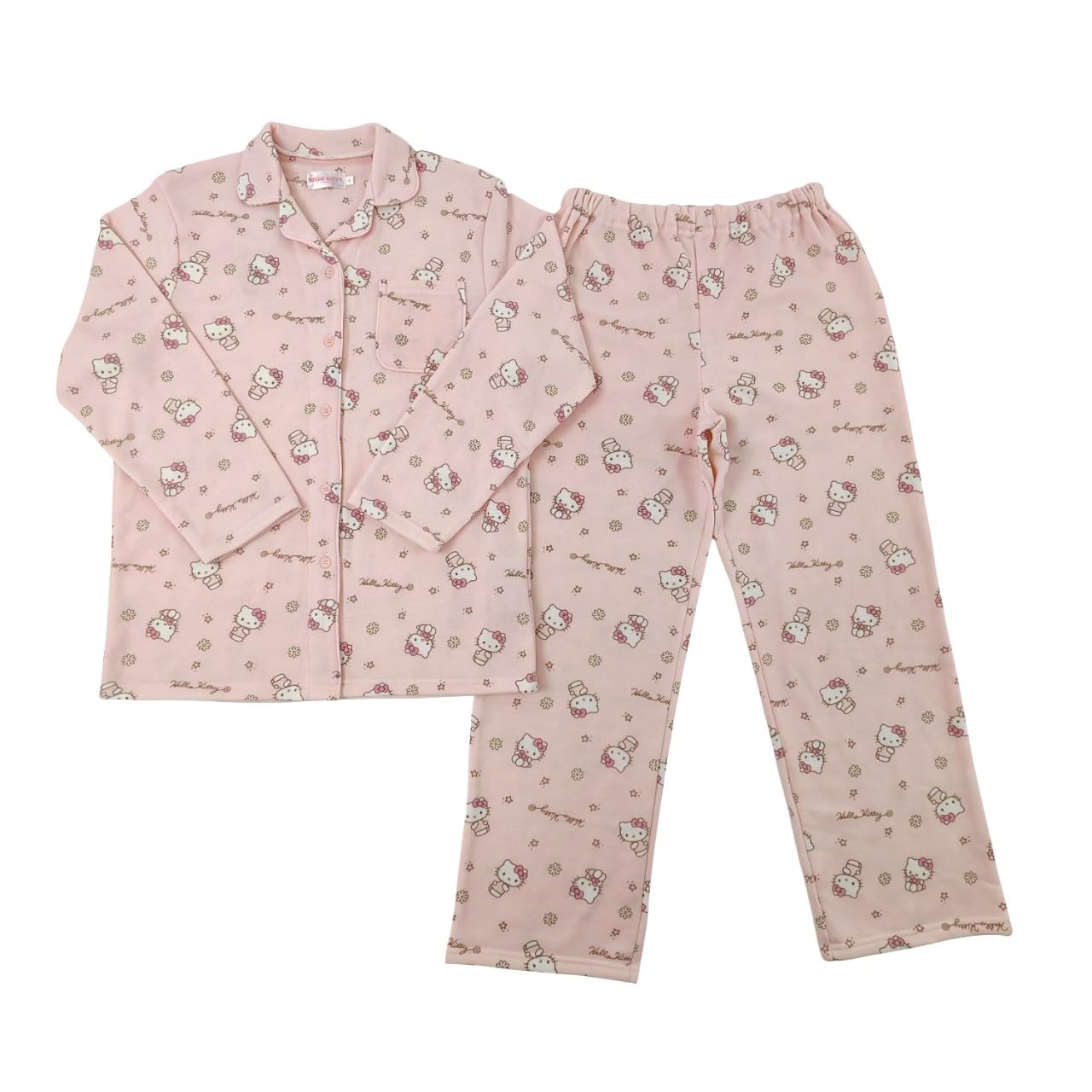 

Пижамный комплект SANRIO Hello Kitty Kuromi Пижамы Домашняя одежда Флисовая подкладка Застежка спереди Китти [TAKIHYO] Женский