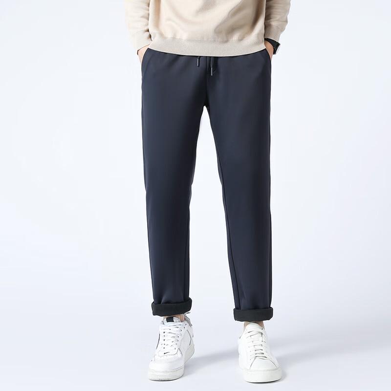Men's Fleece-Lined Four-Way Stretch Tapered Casual Pants