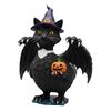 Halloween Ornament Pumpkin King Cat Duck Black Cat in Pumpkin Angry Expression Middle Finger Gesture Spooky Season Decor