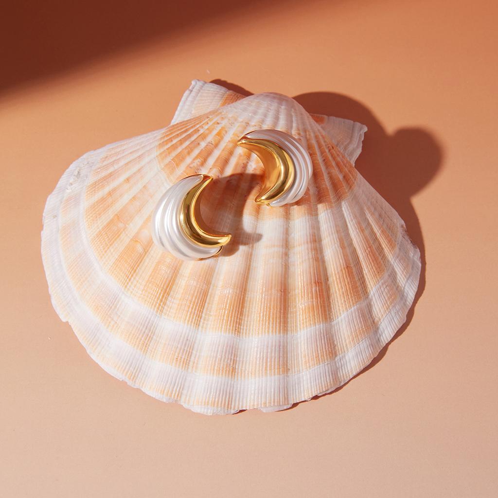 Classic Style C-shaped Resin Pearl Earrings, Temperament High-end Earrings Jewelry