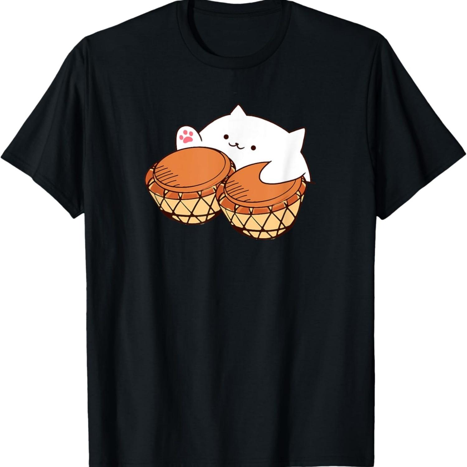Bongo Cat merch Cute Kawaii cat meme T-Shirt S