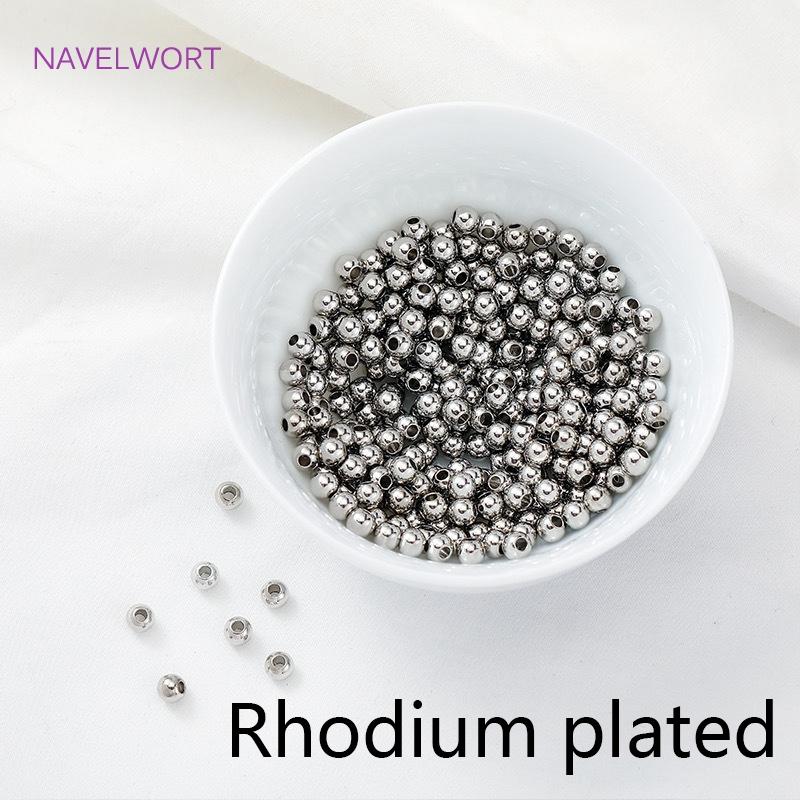 

18K Real Gold Plated Round Spacer Beads For Jewelry Making,Smooth Loose Beads For Making Bracelets DIY Accessories Wholesale 2mm - 100 pieces
