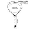 Goth Black Water Drop Crystal Chest Chain Necklace for Women Collares Vintage Sexy Link Choker Y2K Halloween Jewelry Accessories
