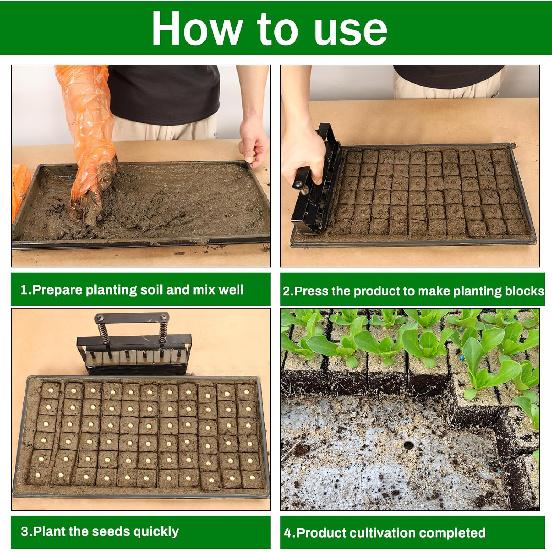 NNG 6 Cell Soil Blocker,1.45 Inch Soil Block Maker with Handle,Soil Blocking Tool for Seed Starting Germination,Grow Seedling