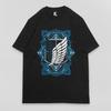 Japanese Anime Attack on Titan Print T-shirt Men's Women's Overszied Casual Cotton Short Sleeves Wit Studio Anime Men's Clothing