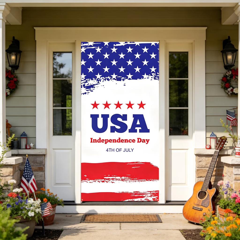 Independence Day Balloon Print Decorative Towel Soft Absorbent Microfiber Fabric for Home Kitchen Bath Use Fourth of July Theme