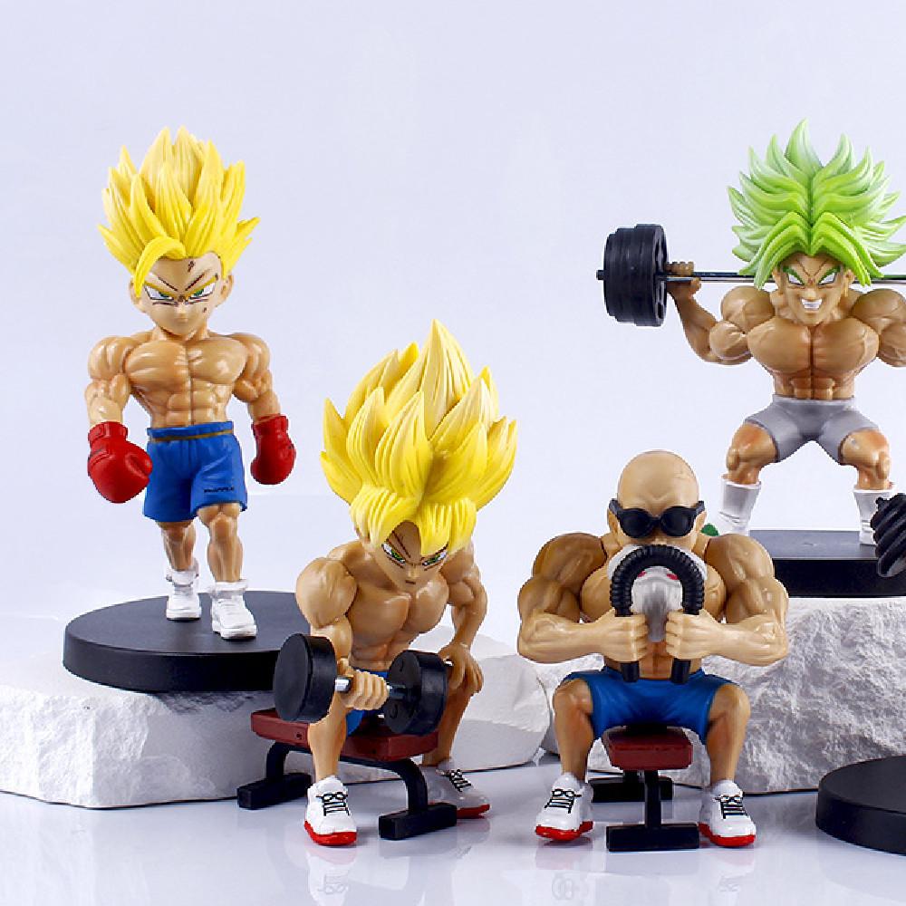 Dragon Ball Anime Peripheral Handicrafts Fitness Muscle Goku Saiyan Model Ornaments Cross-border Wholesale