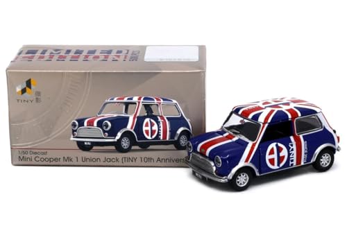 Tiny City 1/50 Mini Cooper Mk 1 Union Jack (TINY 10th Anniversary) Diecast Model Car