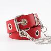 Women Fashion Imitation Leather Round Ring Chain Decorative Waist Belt