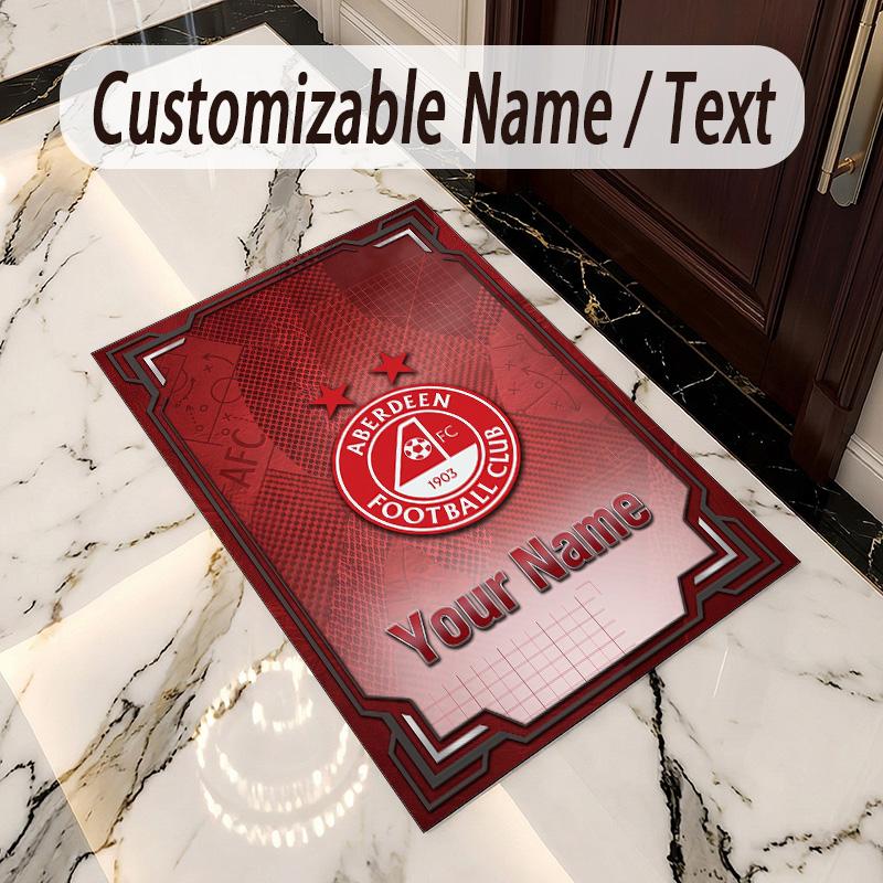 Crystal Velvet Rug Aberdeen FC Print Custom Name Text Floor Mat Home Decor