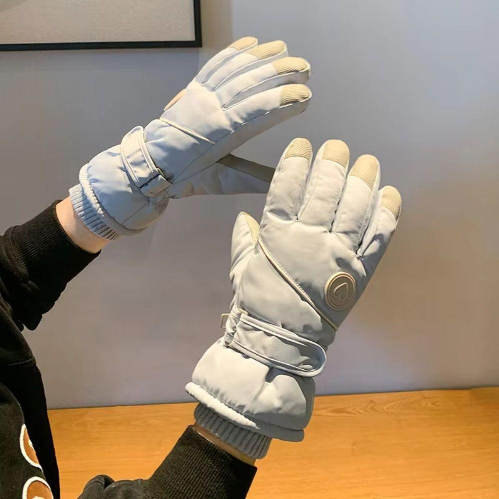 Touchscreen Plush Warm Riding Gloves Fleece Lined Cycling Mitten for Women  Sports