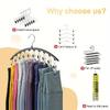 2pcs Metal Yoga Pants Hangers W/10 Clips,   Saving Hanging Closet Organizer W/Rubber Coated Closet Organizers and Storage, Black