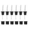 Liquor Pour Spout and Adapter Stainless Steel Silicone 6PCS Neck Bottle Pourers and 6PCS Adapters
