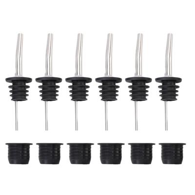 Spirituosen Ausgießer und Adapter Edelstahl Silikon 6 STK Flaschenausgießer mit Hals und 6 STK Adapter