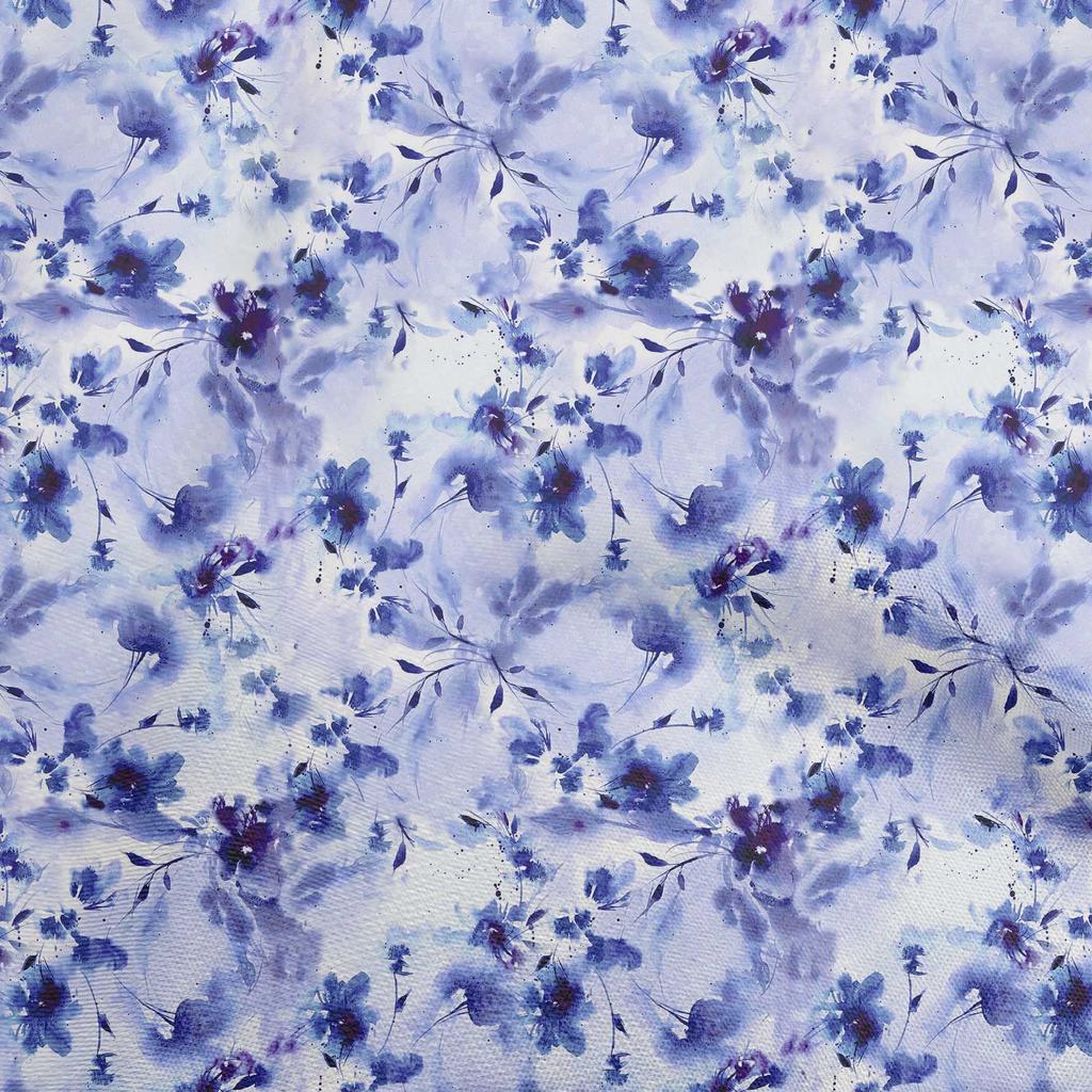 oneOone Cotton Flex Gray Fabric Abstract Watercolor Floral Fabric For Sewing Printed Craft Fabric By The Yard 40 Inch