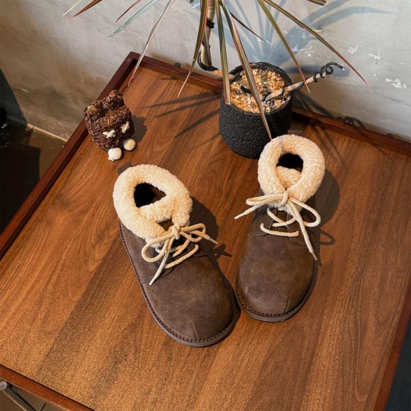 Ugly cute Kapibalane heightening fur integrated big head snow boots women's 2025 winter velvet Northeast cotton shoes