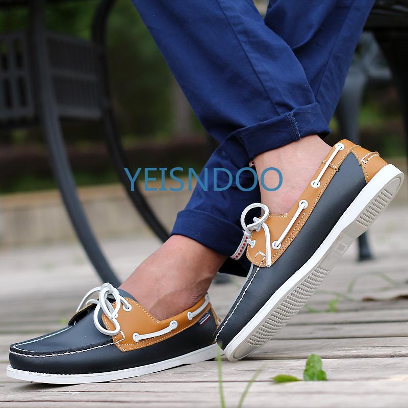 Fashion Male Classic Boat Shoes Leather Hot Sale New Men's Outdoor Walking Shoes Men Wedding Dress Shoes Lace-Up Fashion Men Loafers