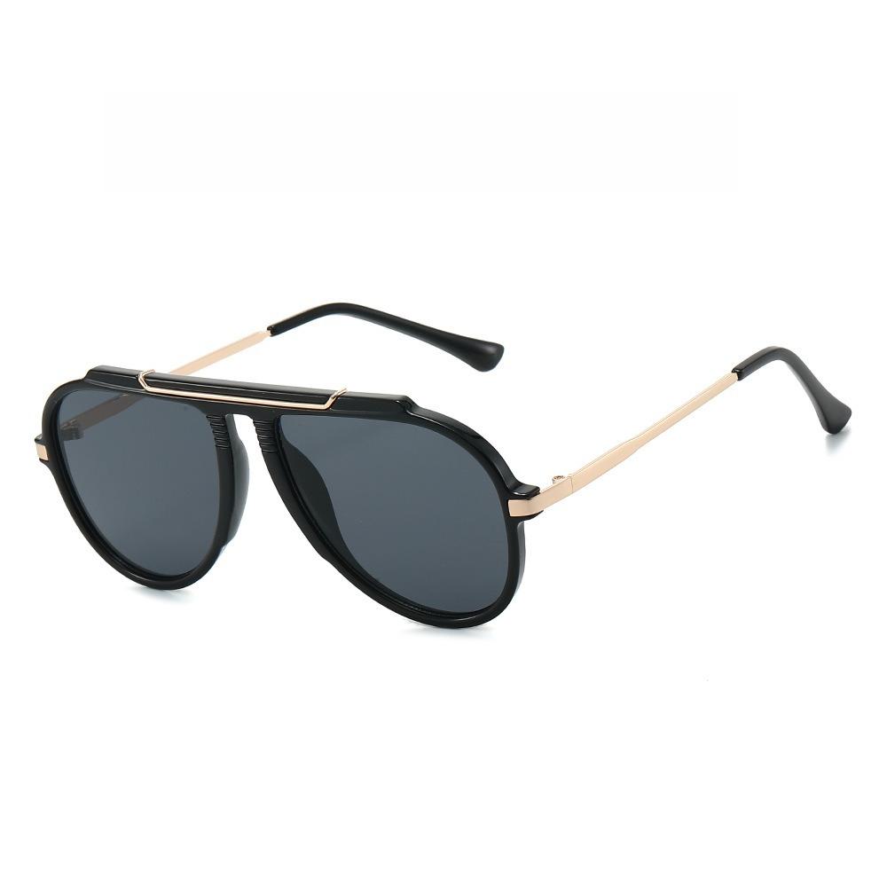 Oversized Retro Aviator Sunglasses for Women Men Trendy Gold Metal Sun Glasses Pilot Gradient Shades