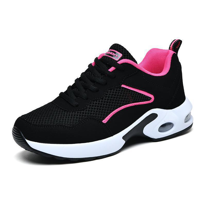 Fashion Black Sports Shoes Mesh Breathable Adult Sneakers Women Shoes Thick Sole Tennis Running Shoes 2025 Spring Summer Sneakers Ladies