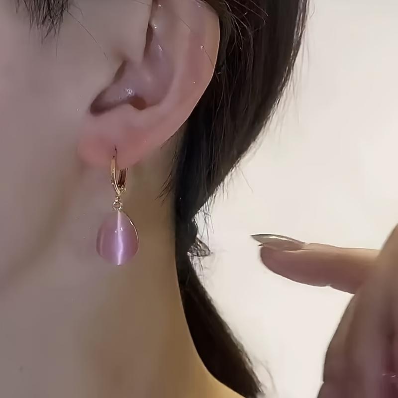 1 Par Pendientes Colgantes Minimalistas Elegantes con Forma de Gota, Versátiles para Uso Diario y para Fiesta