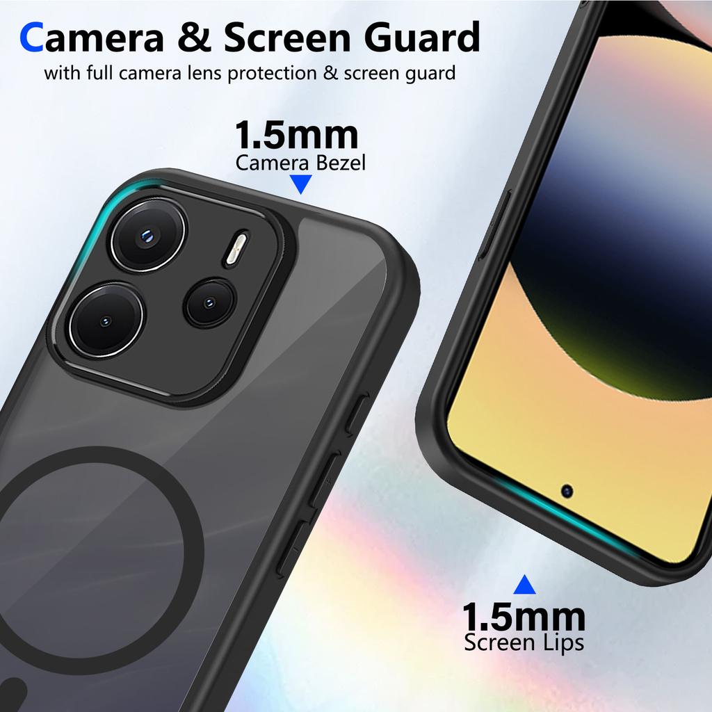 Чохол для Xiaomi Redmi Note 14 13 4G 5G Матовий Прозорий Magsafe Магнітний Ударостійкий Coque для Redmi Note 13 Pro Plus 5G 4G Чохол