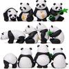 RemeeHi Panda Garden Miniature Mini Moss Landscape Unique Gift for Home or Office Plastic Miniature Animal Set of 4 Statues, Figurines, Accessories,