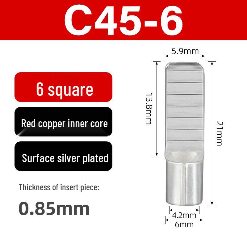 C45 Purple Copper Circuit Breaker Terminal Lug Insert - Cold Crimp Wire Connector Splicing Terminal.