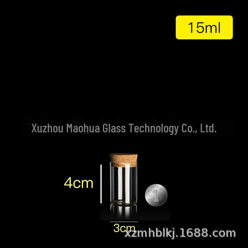 30mm Straight Neck Corked Glass Vial Bottle for Candy & Dispensing