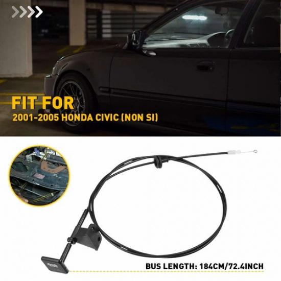 Latch Cable Release with Pull Handle For 2001-2005 Honda Civic (Non Si) Hood EXV
