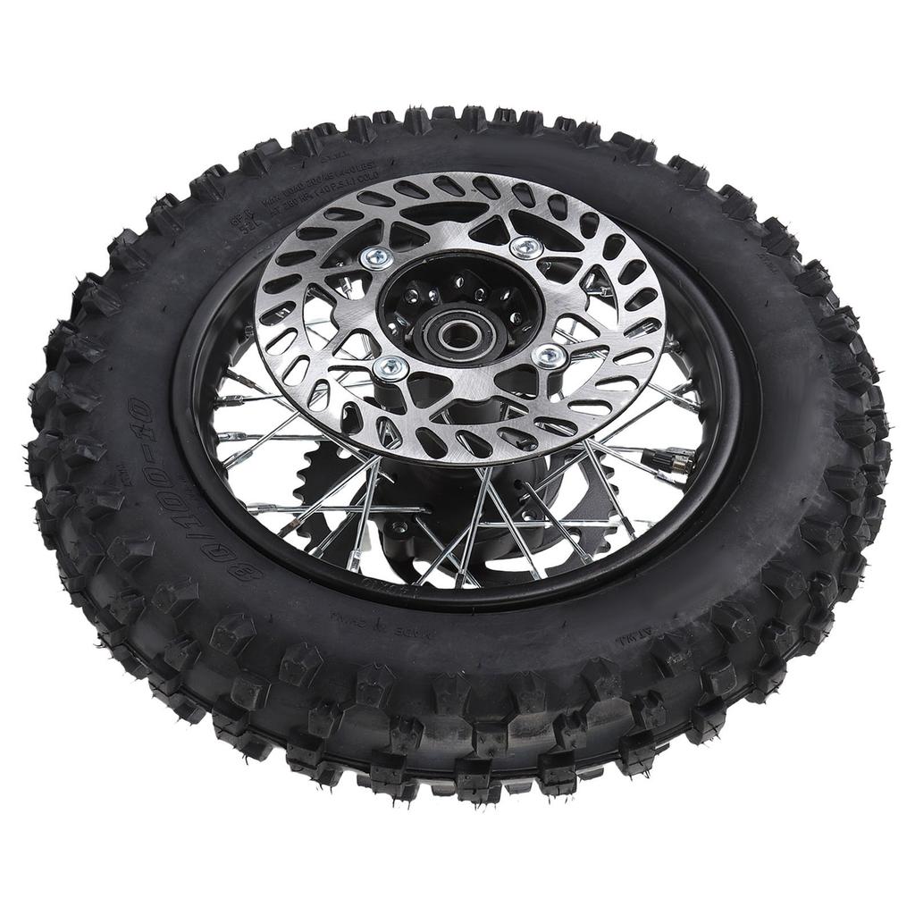 10 Inch Rear Wheel Rim Tire Assembly 80 100 10 3.00 10 12mm Axle Rear Wheel Tire and Rim Inner Tube Assembly Includes