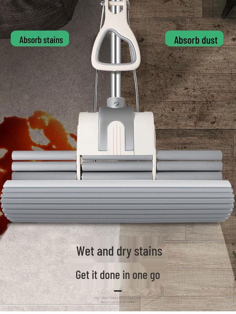 2025 Hands-Free Large Stainless Steel PVA Absorbing Floor Mop