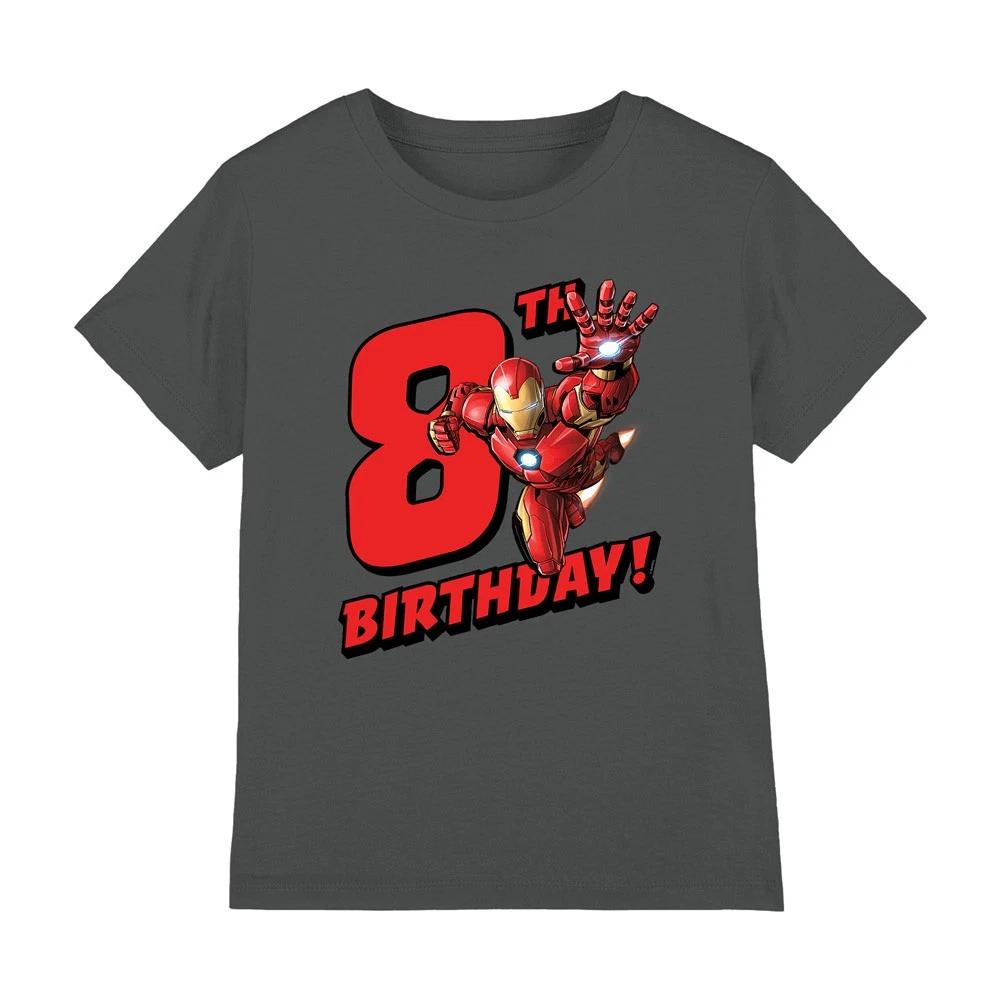 

Iron Man Birthday 8 100% Cotton T-shirt Mens Tees Top Charcoal L