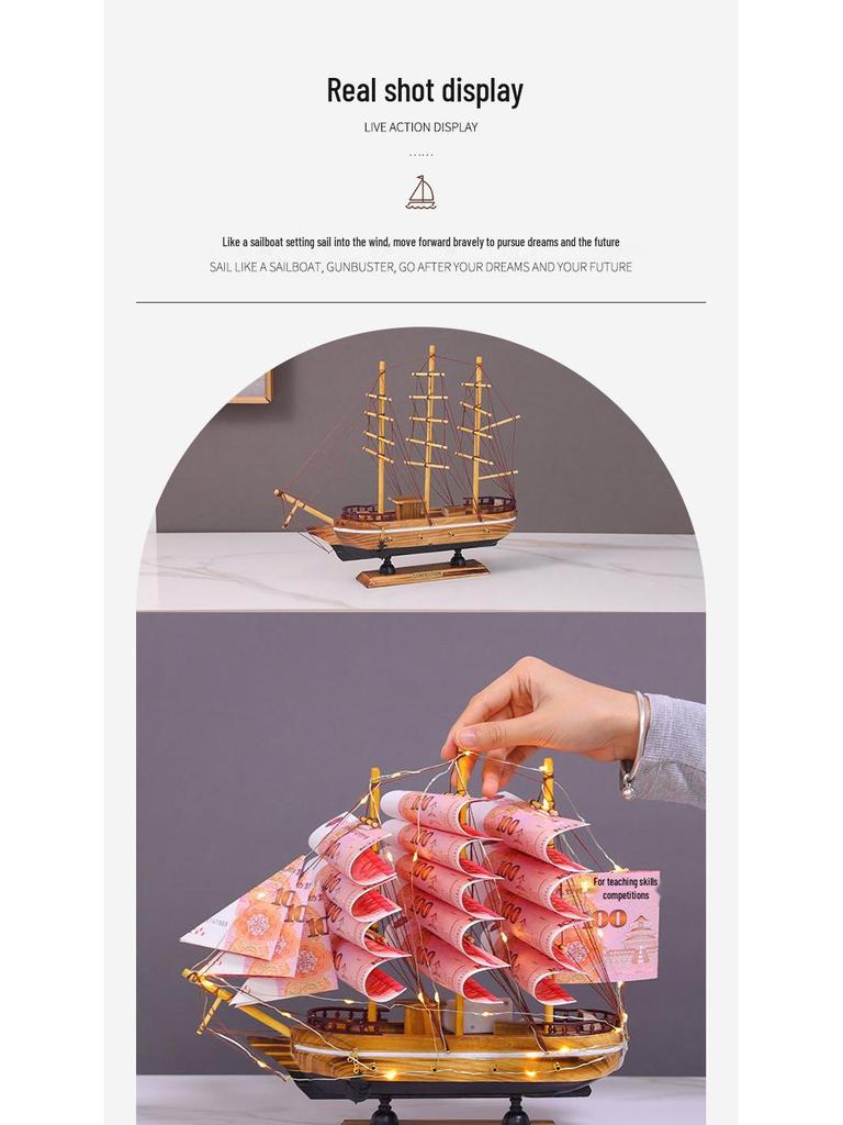 Handmade Minimalist Wooden Sailboat Ornament - Valentine's Gift for Her