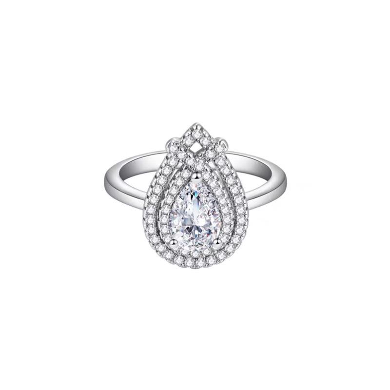Elegant Zirconia Pendant Necklace for Women - Rhinestone Waterdrop Design