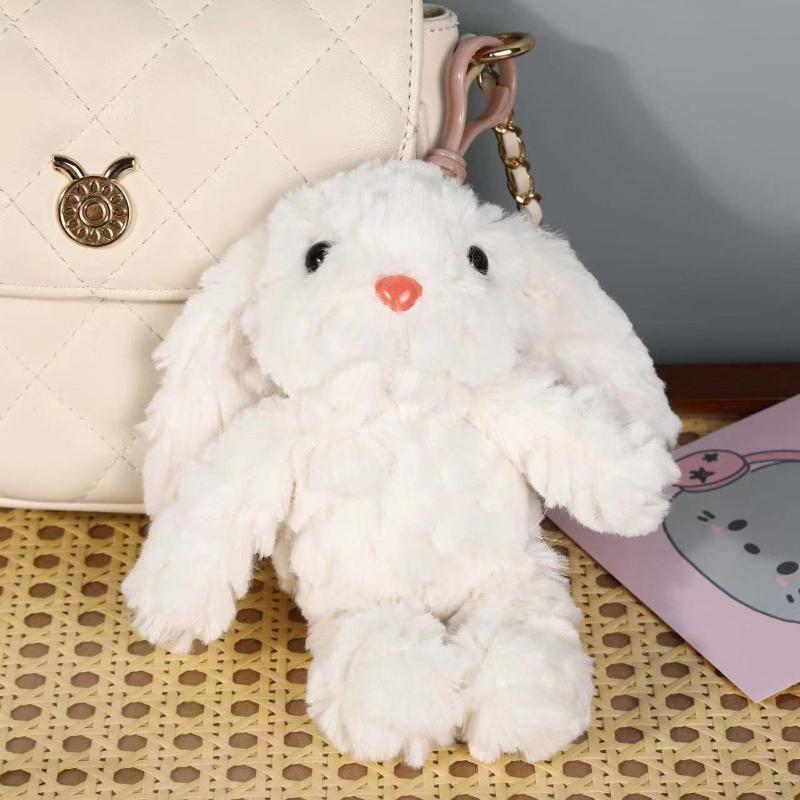 Kawaii Flauschiger Hase Schlüsselanhänger Cartoon Hase Puppe Anhänger Weicher Tier Schlüsselanhänger Niedliche Rucksack Dekoration Zubehör Geschenke
