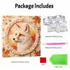 5D Framed Pearl Painting Kit Autumn Fox Motif Sparkling Bead Art Canvas Ready To Display Romantic Home Decor Gift Exquisite Craftsmanship