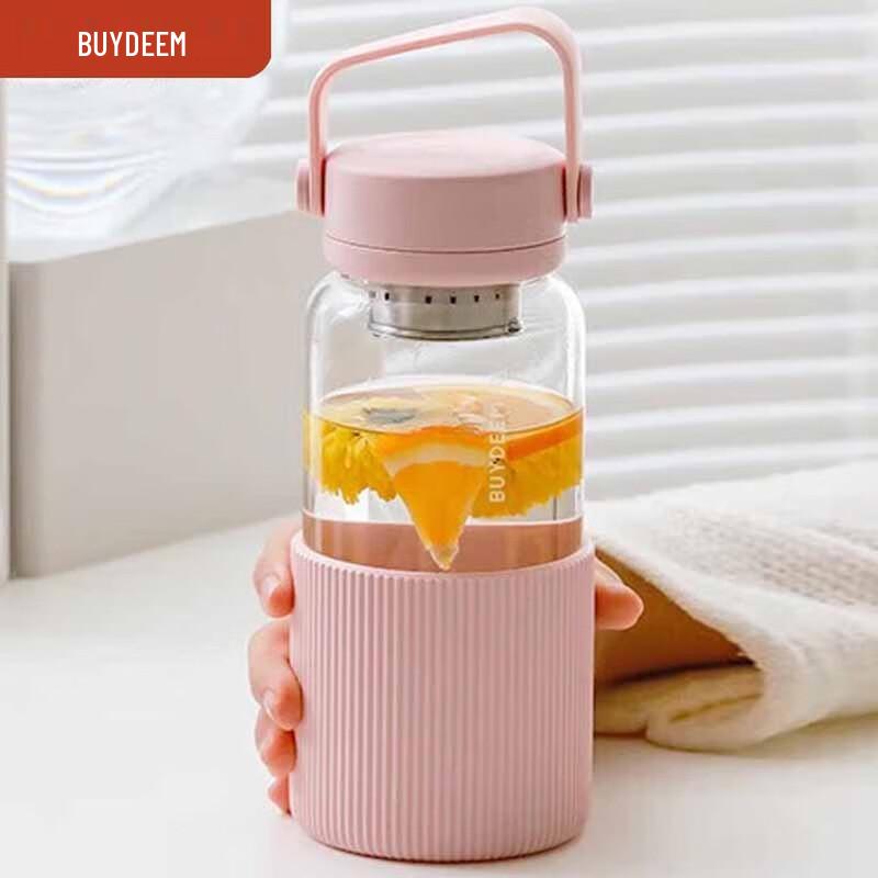 

Buydeem 630ml Leak-Proof Filter Glass Water Bottle
