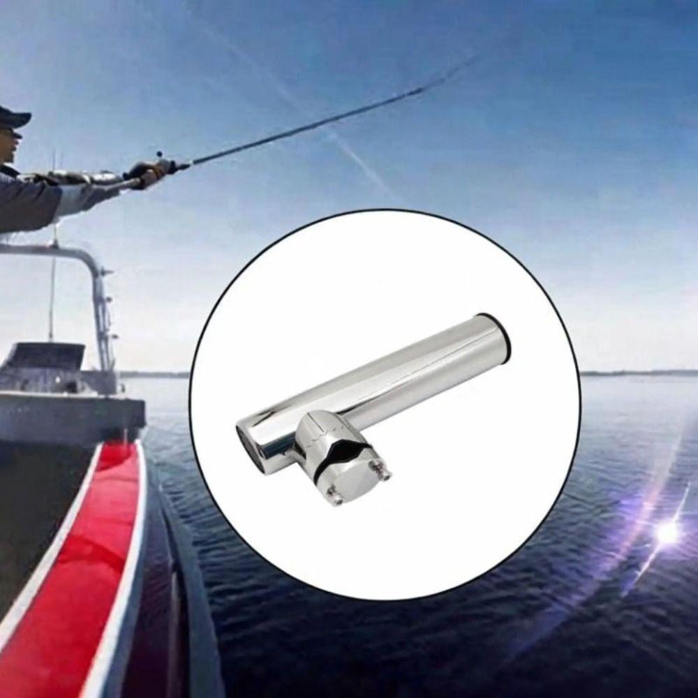 Pitch Adjustable Yacht Fishing Rod Support 316 Stainless Steel Fishing Bracket  Pipe Mount